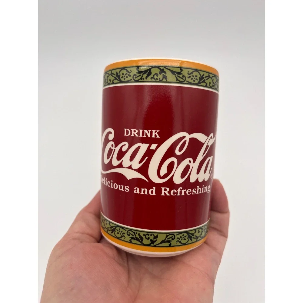 Coca-Cola Ceramic Bathroom Tumbler Red Vintage Style Toothbrush Holder 5 Cent